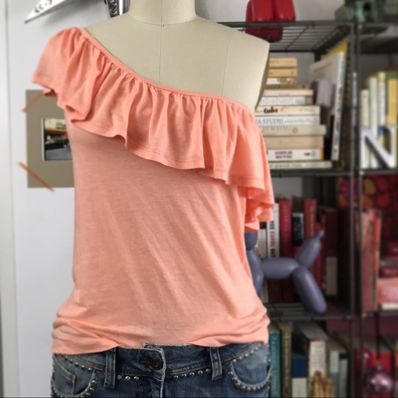 FCUK French Connection One Shoulder Ruffle Top Frill - Picture 1 of 9